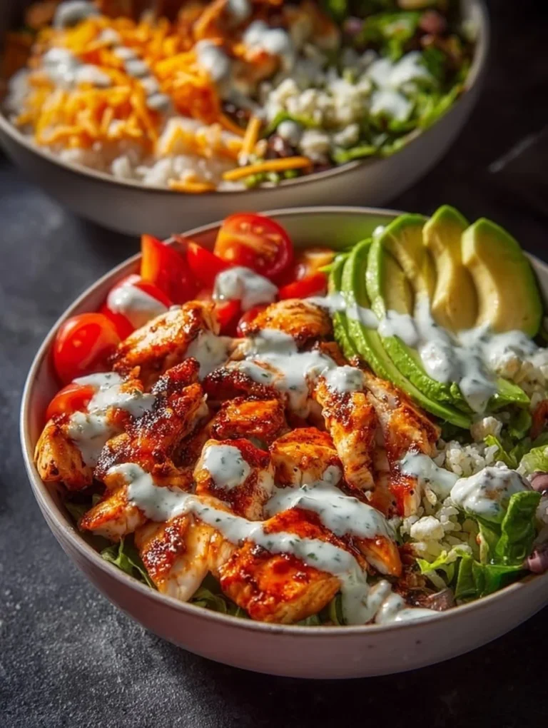 Delicious Buffalo Chicken Bowls with fresh ingredients and bold flavors.