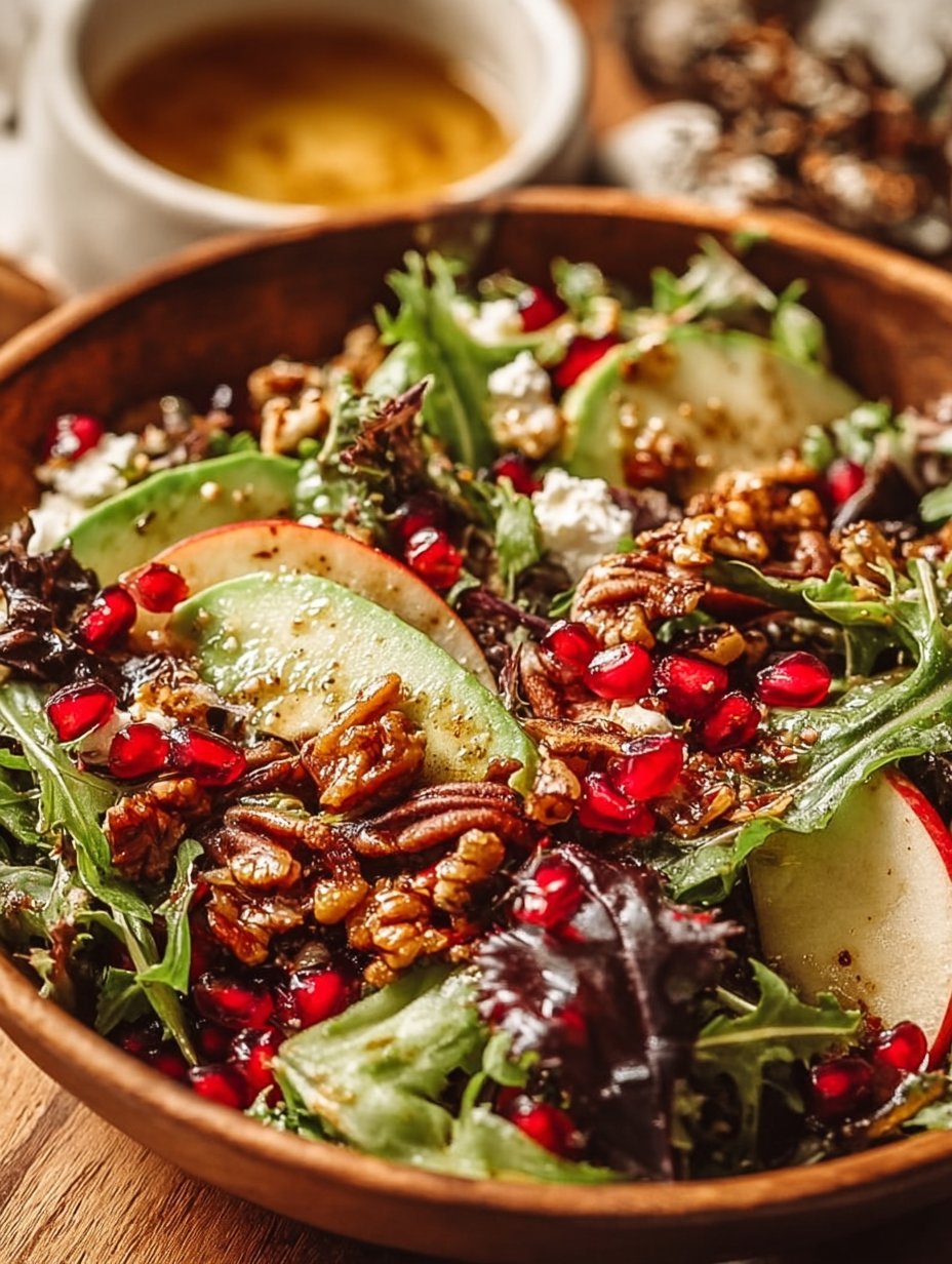 Winter Christmas Salad with Honey Mustard Dressing