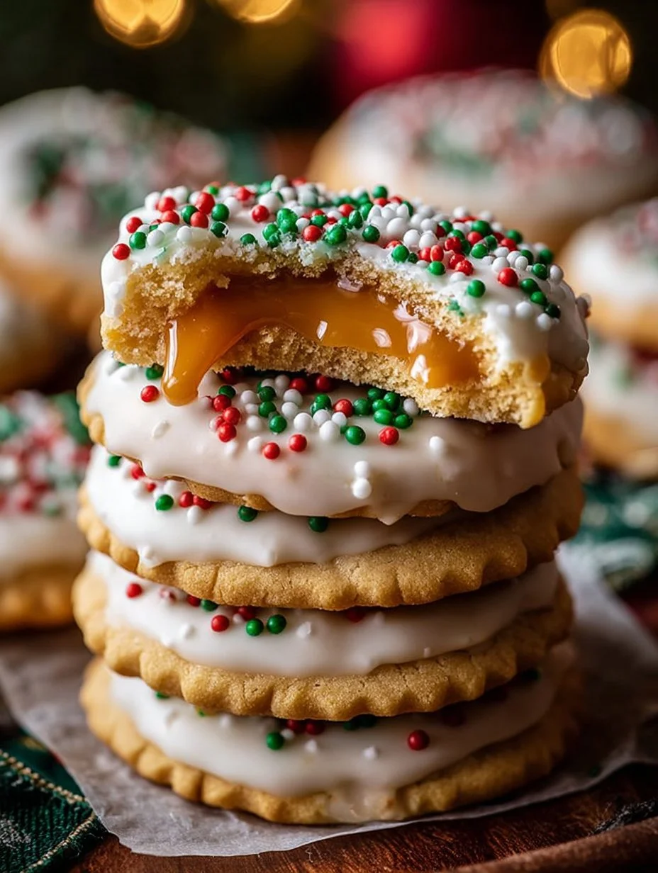Caramel Ritz Cracker Christmas Cookies decorated for the holiday season