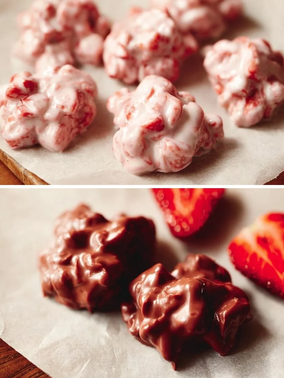 Delicious Chocolate Strawberry Yogurt Clusters ready to enjoy as a sweet snack