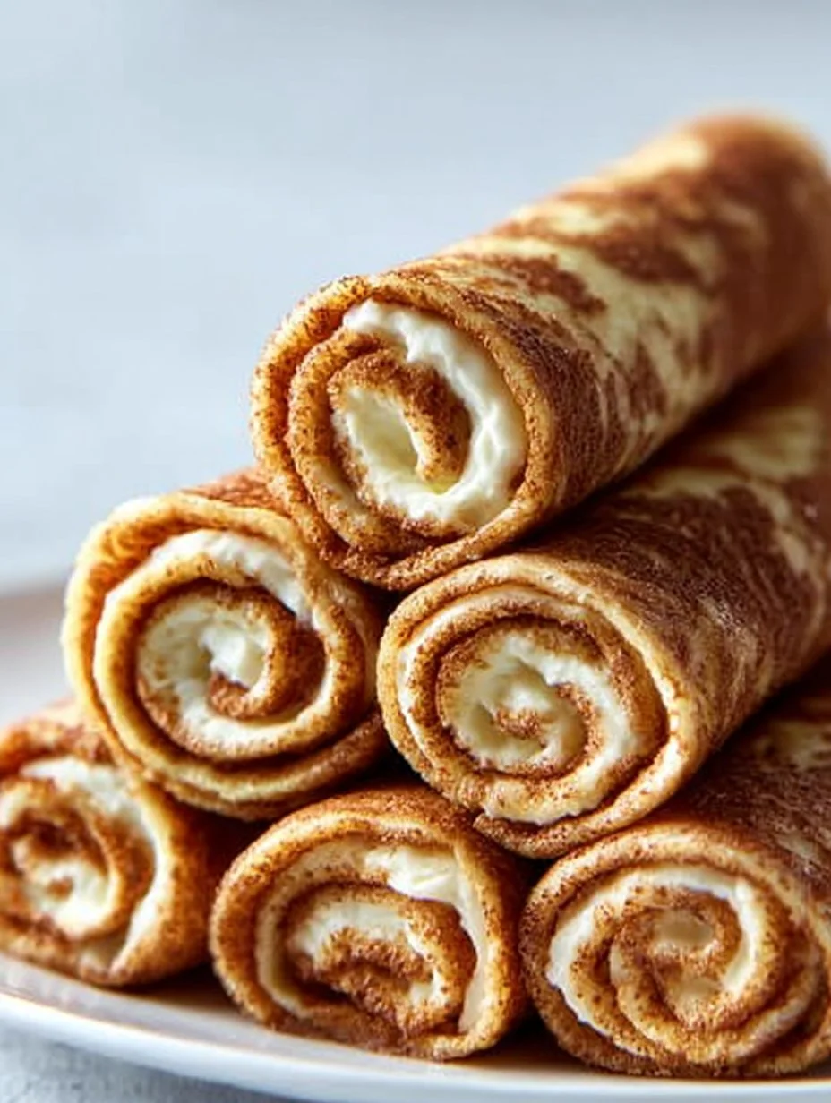 Delicious cinnamon roll protein crepes served with creamy frosting