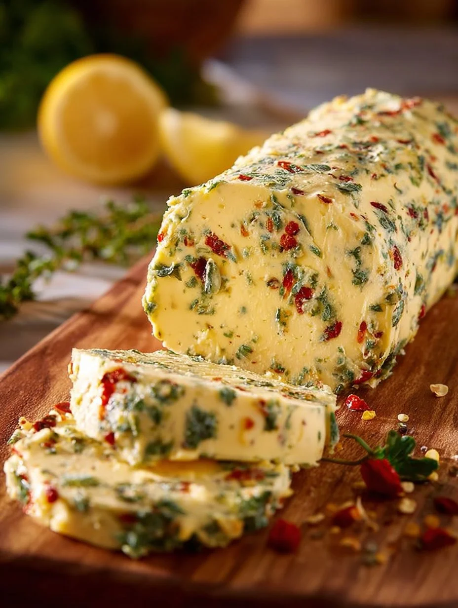 Delicious Cowboy Butter served on grilled steak with herbs and spices