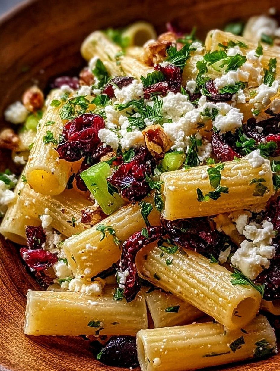 Rigatoni Salad with Feta and Cranberries