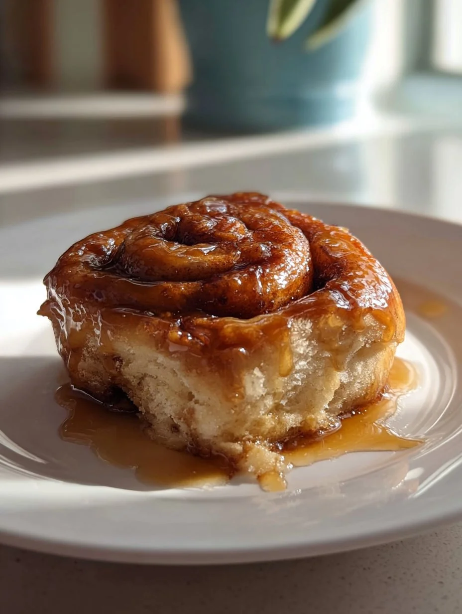Delicious apple cinnamon rolls topped with brown butter maple icing.