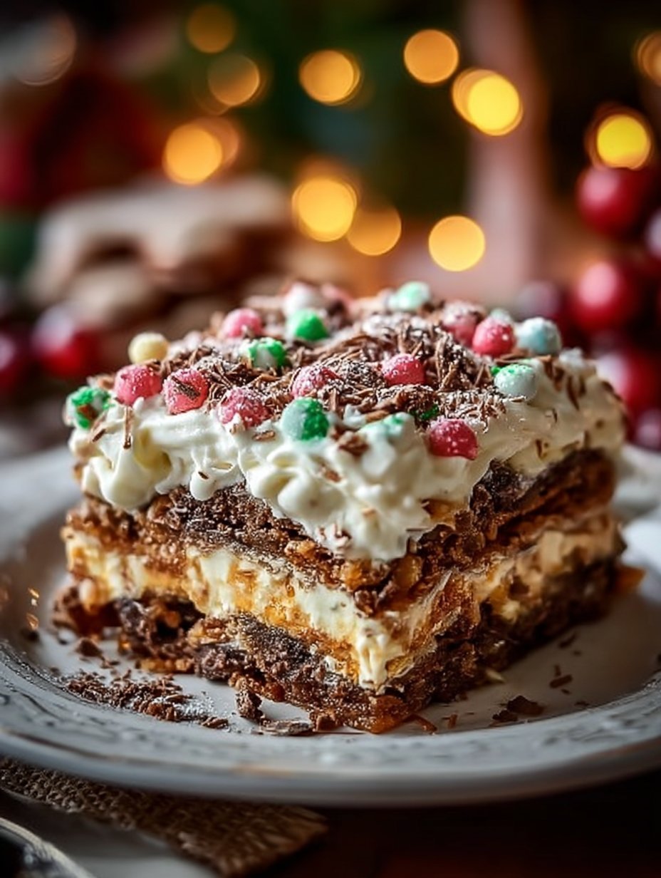 Christmas Cookie Lasagna