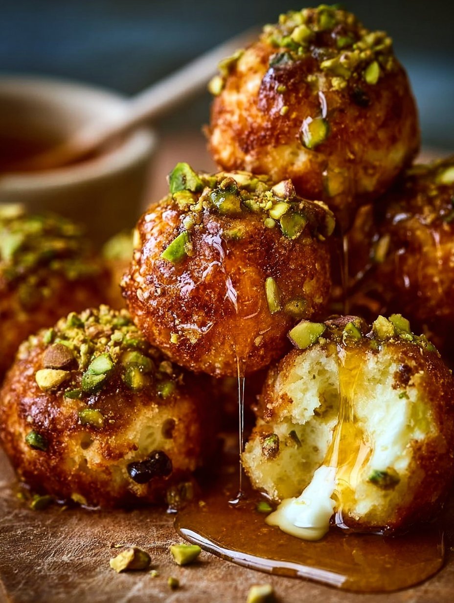 Ricotta Pistachio Honey Bites