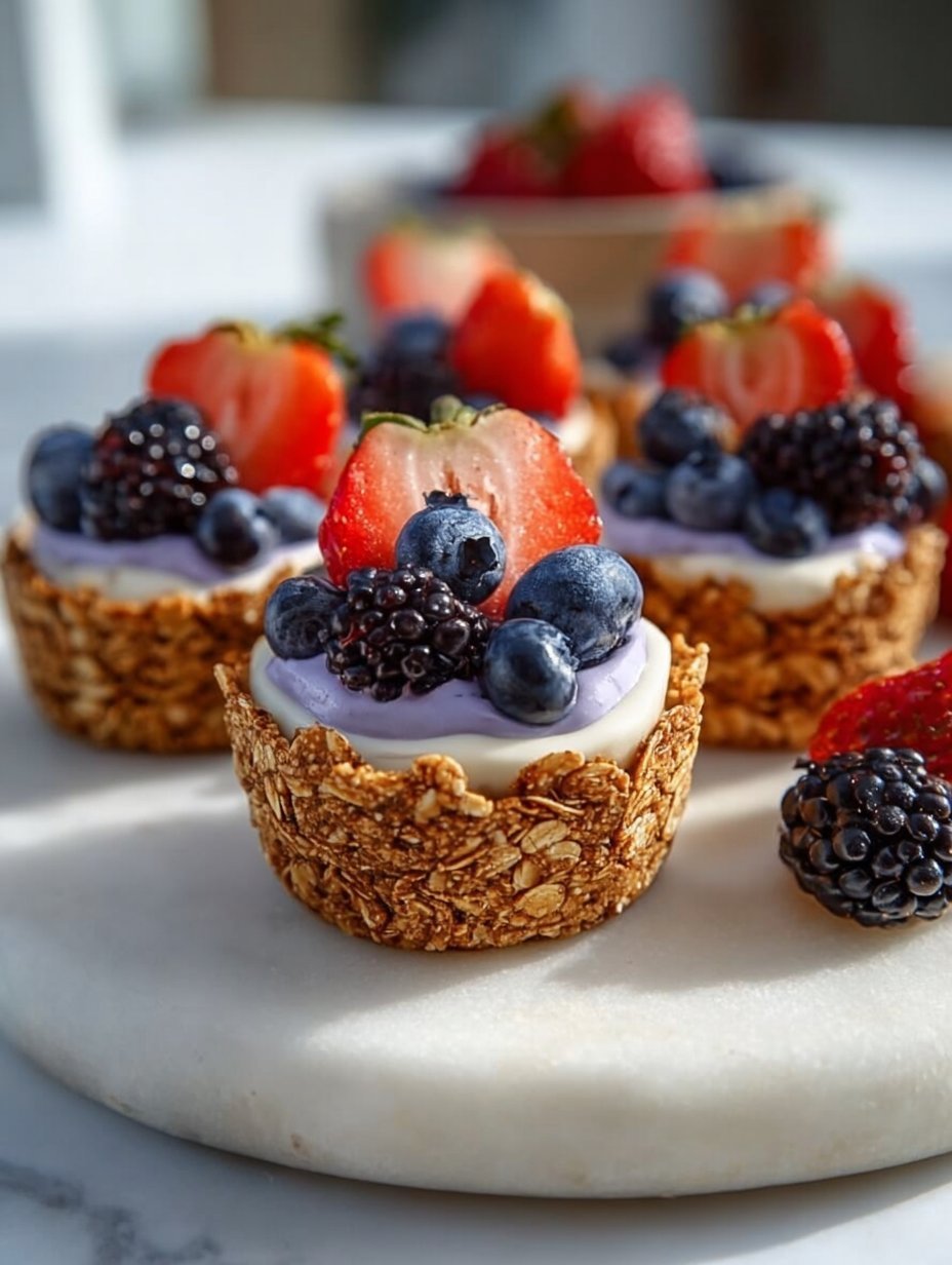 Easy Oatmeal Cups with Acai Yogurt