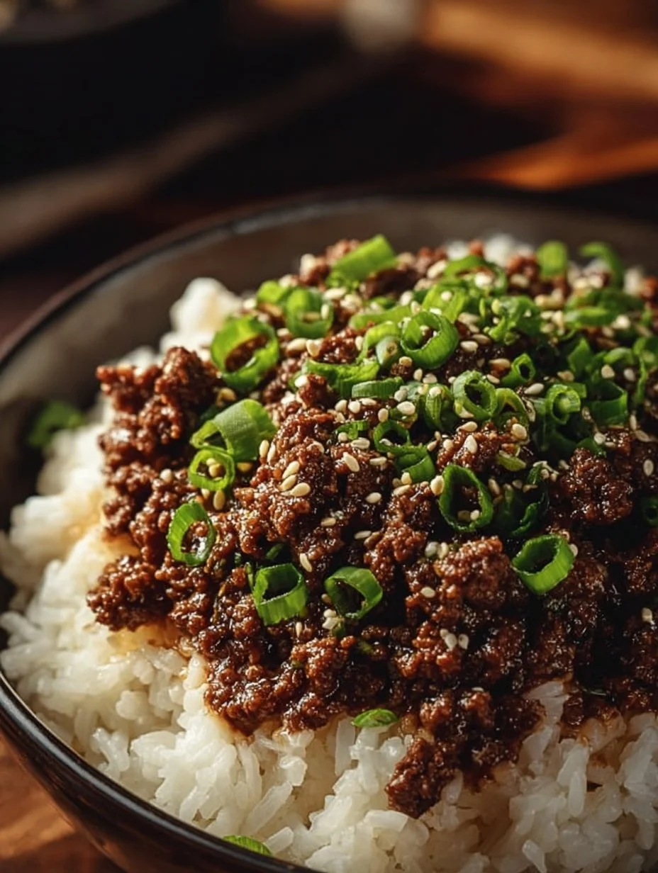 Delicious Korean Ground Beef Bowl served with rice and vegetables.