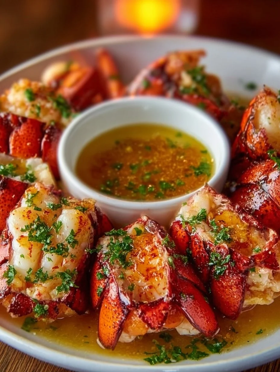 Luxurious lobster bites served in aromatic garlic butter sauce