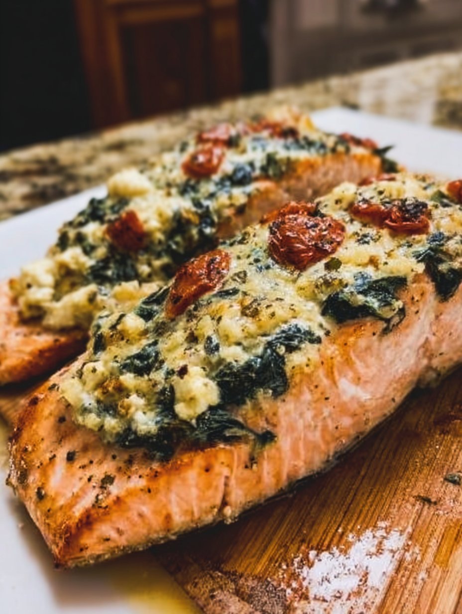 Stuffed Salmon With Spinach & Feta (30 minutes!)