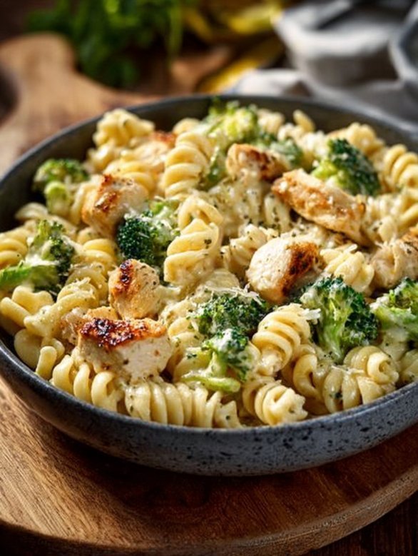 Creamy Rotisserie Chicken Broccoli Pasta