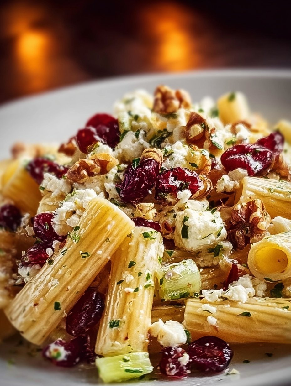 Rigatoni Salad with Feta and Cranberries
