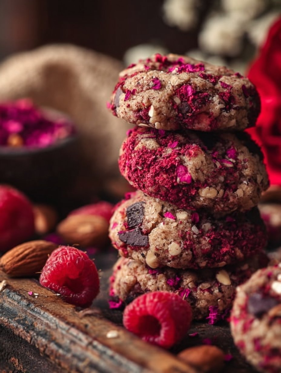 Raspberry Almond Cookies with Freeze-Dried Berries