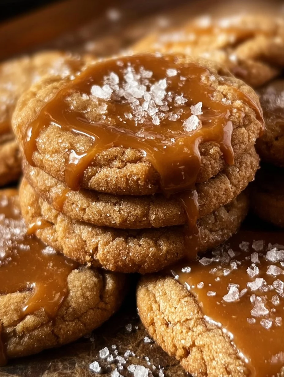 Delicious salted caramel cookie on a plate, ready to enjoy