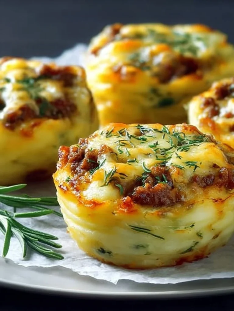 Delicious stuffed mashed potato nests filled with savory ingredients