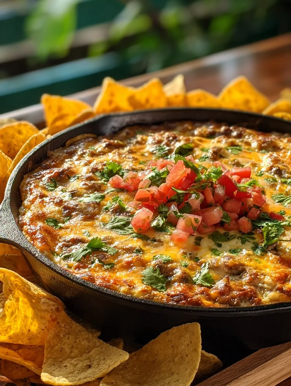 Delicious Texan Trash Dip with cheese and bold flavors served in a bowl