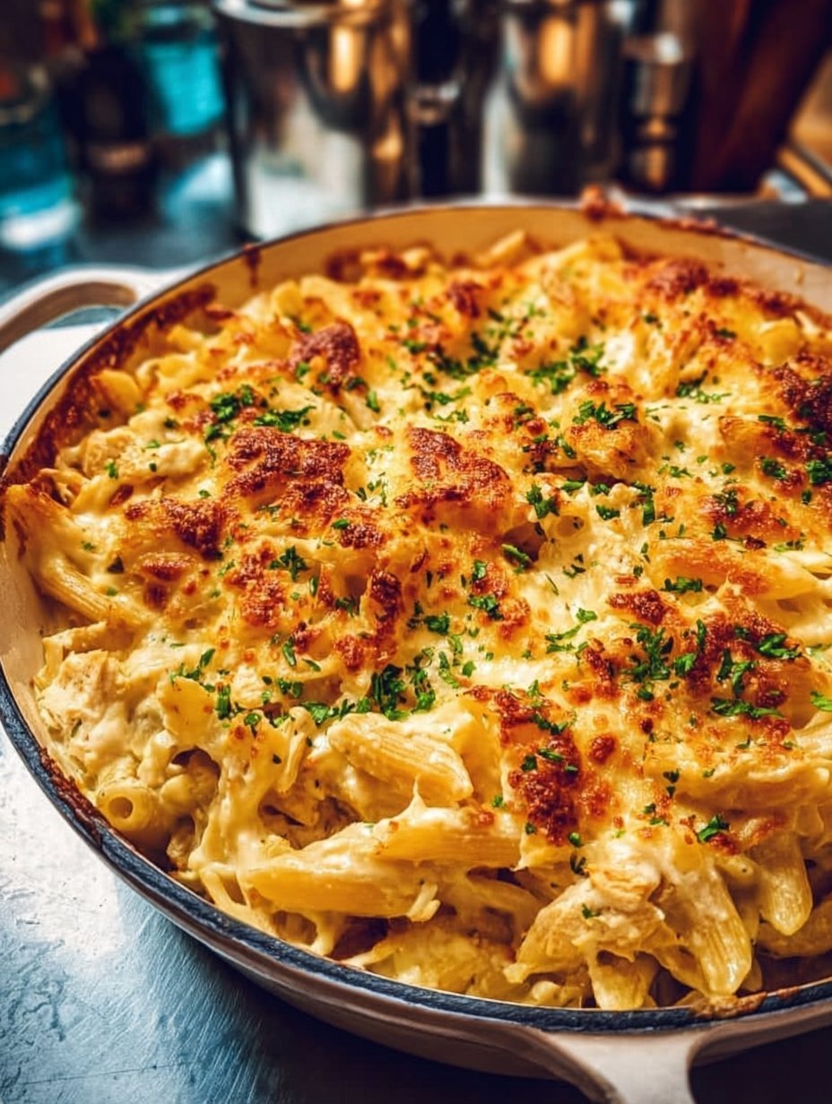 ULTIMATE CREAMY CHEESY CHICKEN PASTA BAKE