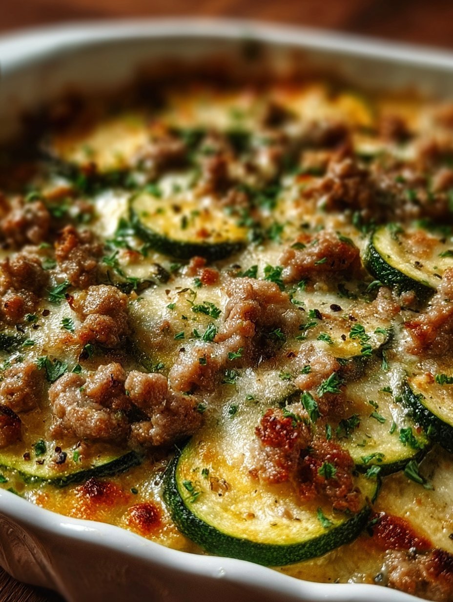 Savory Ground Turkey Zucchini Casserole
