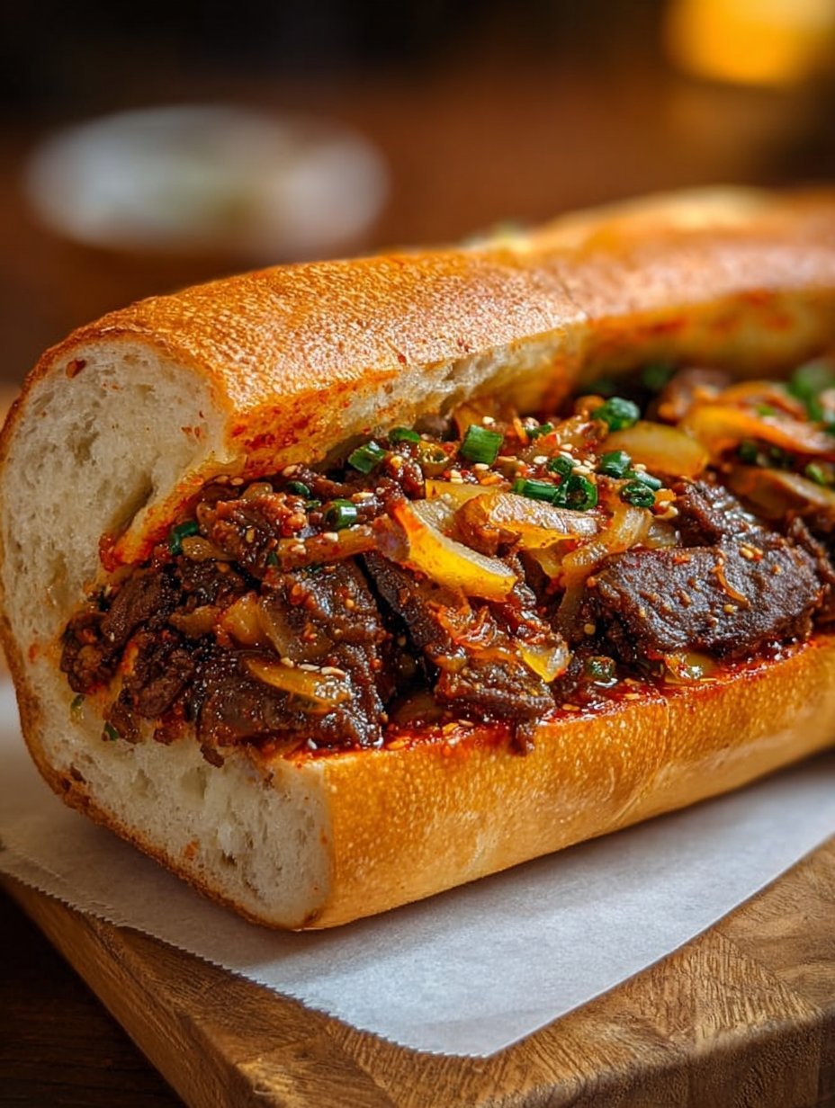 Korean-Inspired Kimchi Bulgogi Cheesesteak