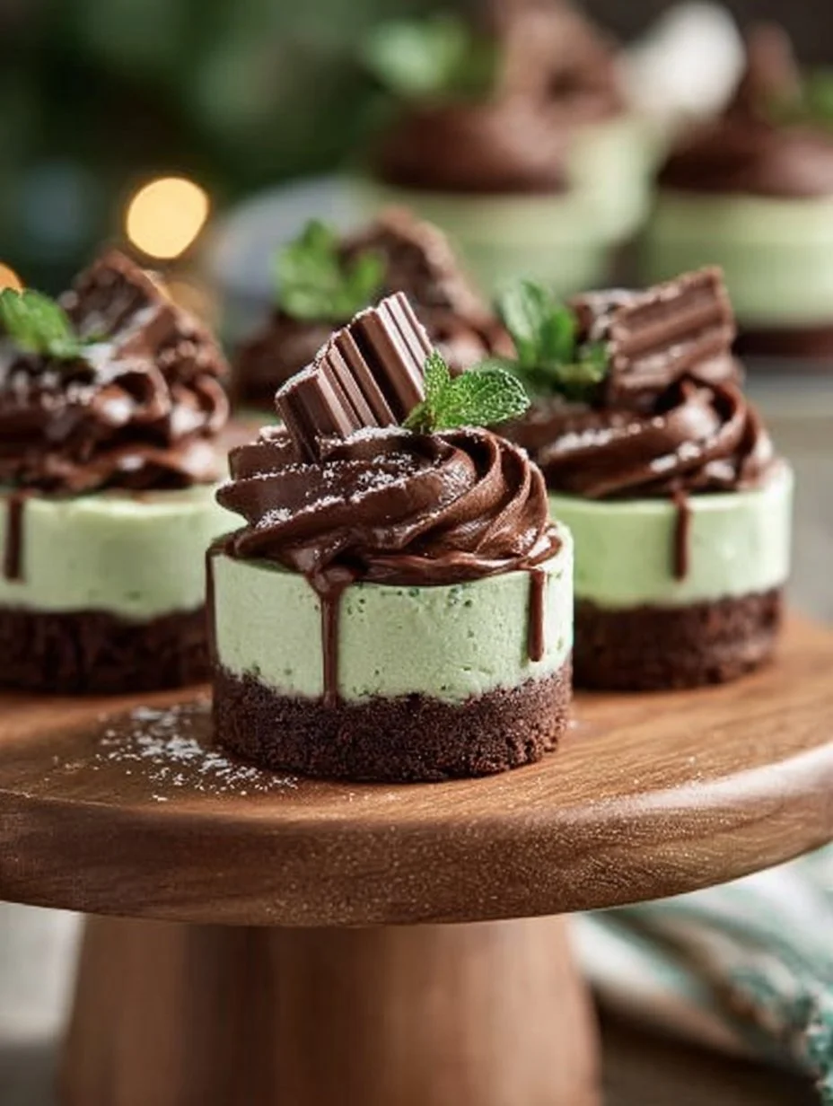 Andes Mint Mini Cheesecakes