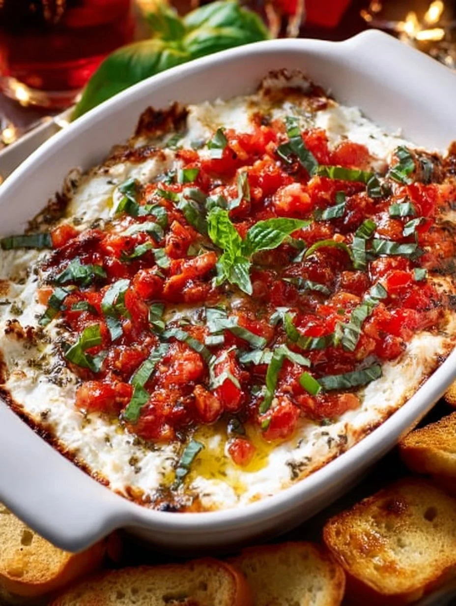 Baked Goat Cheese Bruschetta Dip