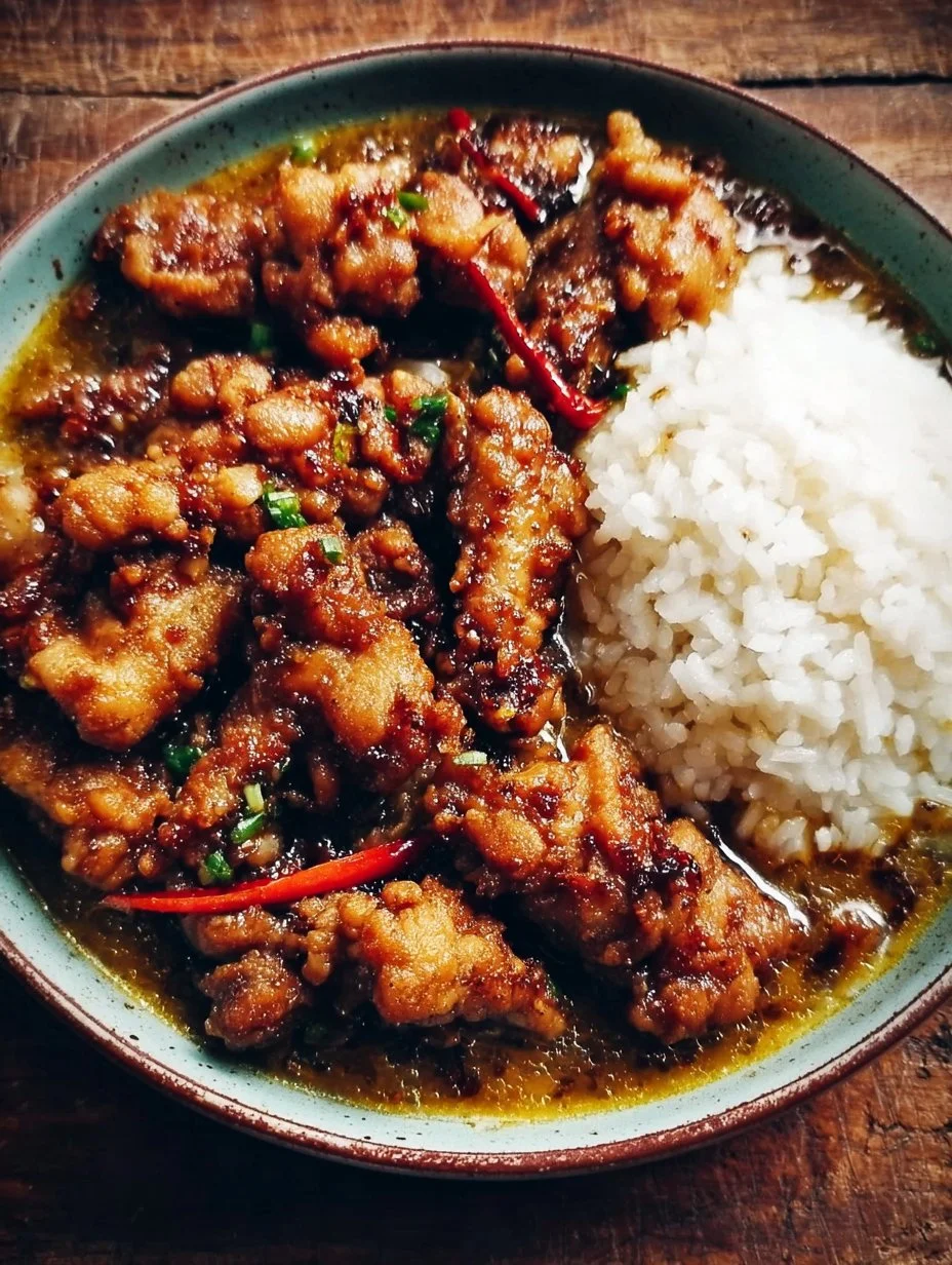 Caramelised Soy Chicken in Garlic Ginger Broth with Rice