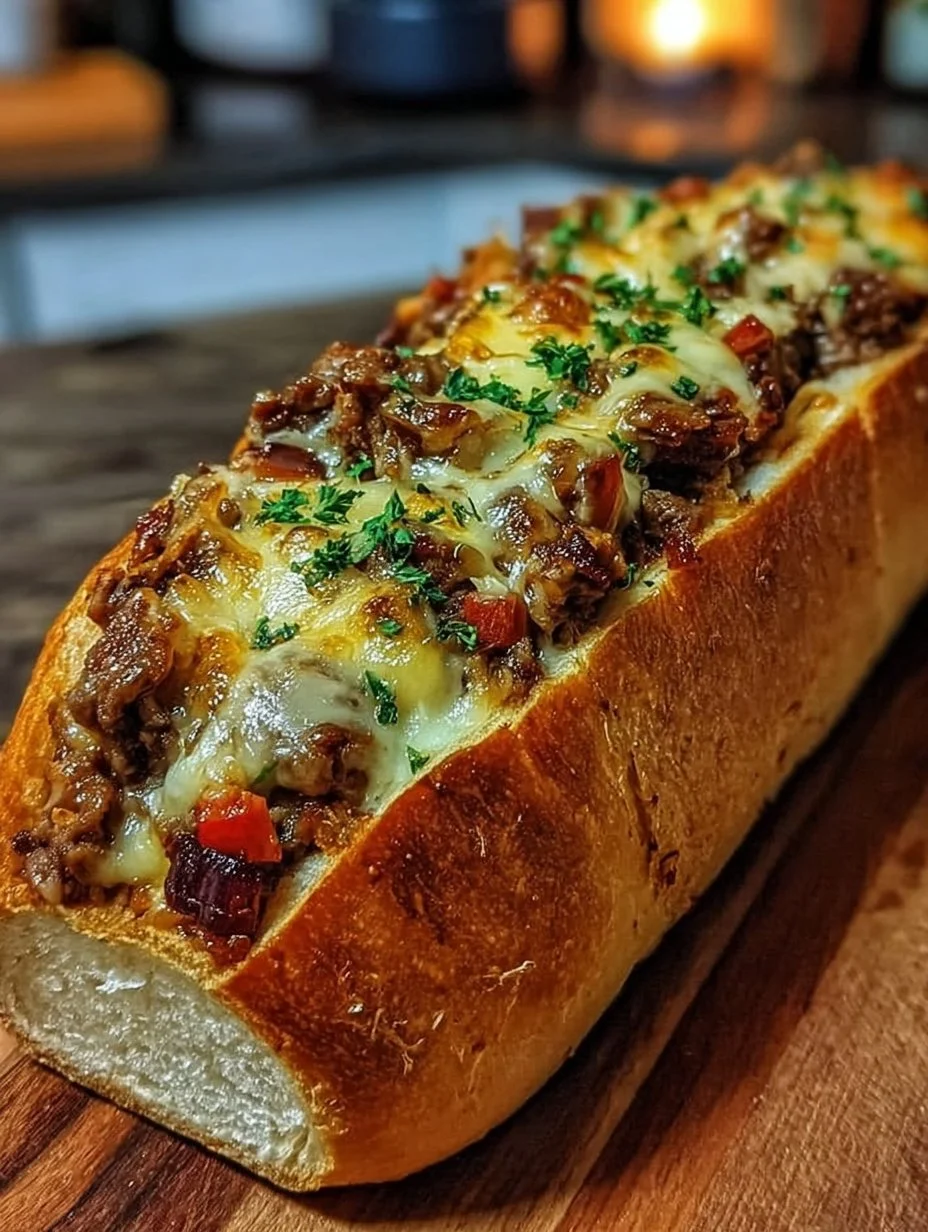 Cheesesteak-Stuffed Garlic Loaf