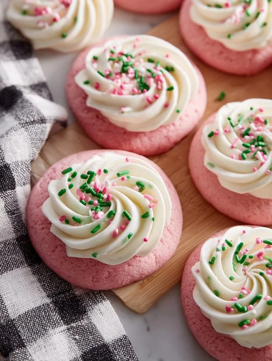 Christmas Pink Velvet Cookies