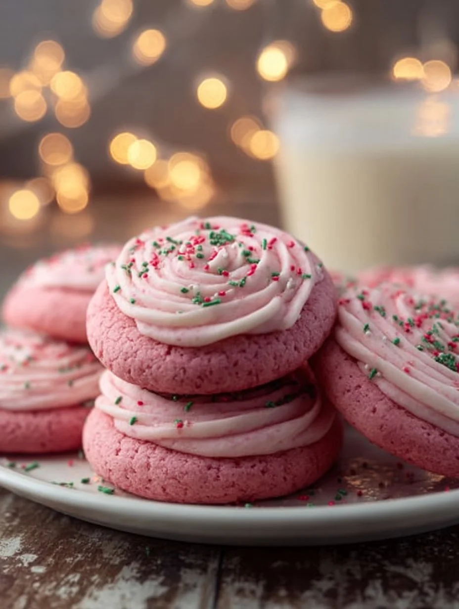Christmas Pink Velvet Cookies