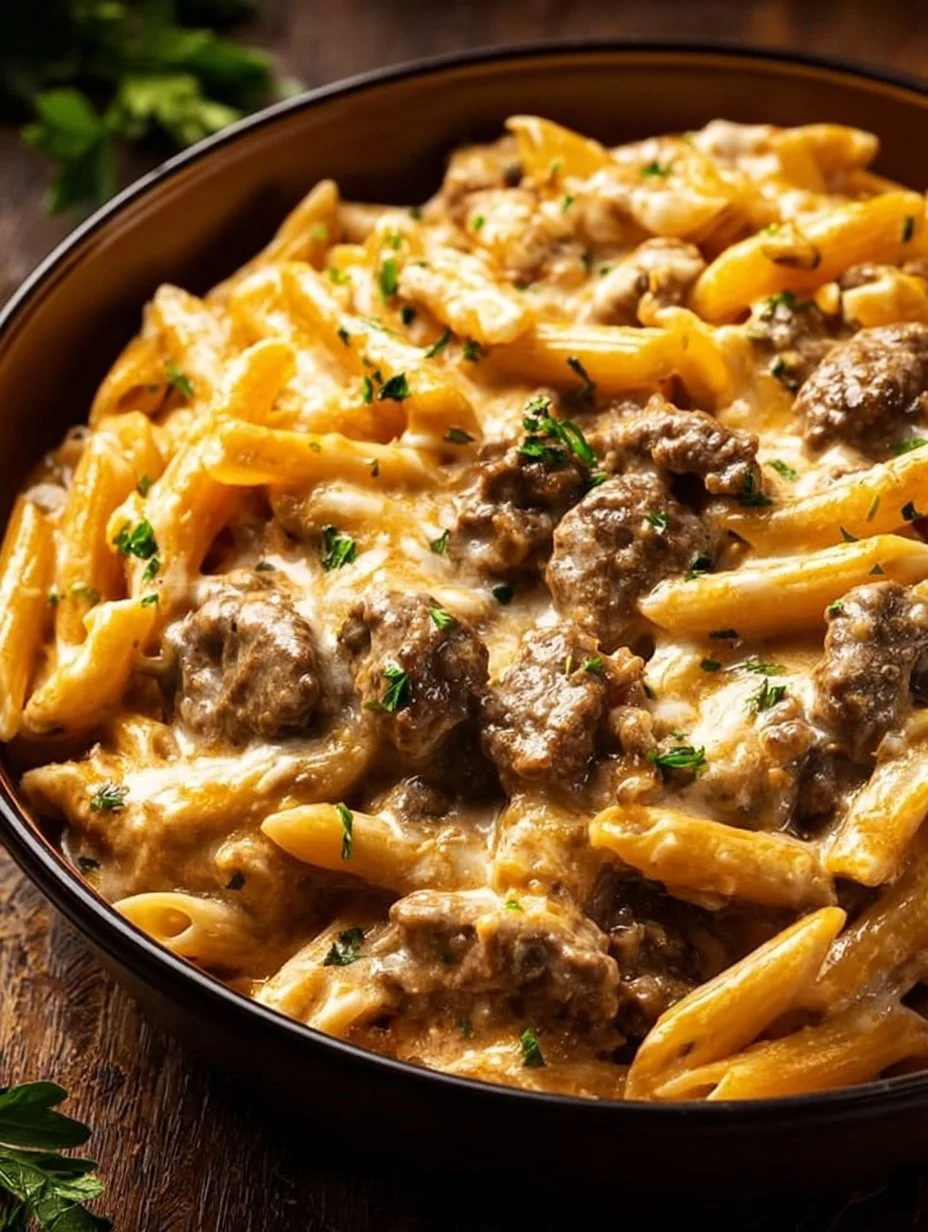 Creamy High Protein Beef Pasta