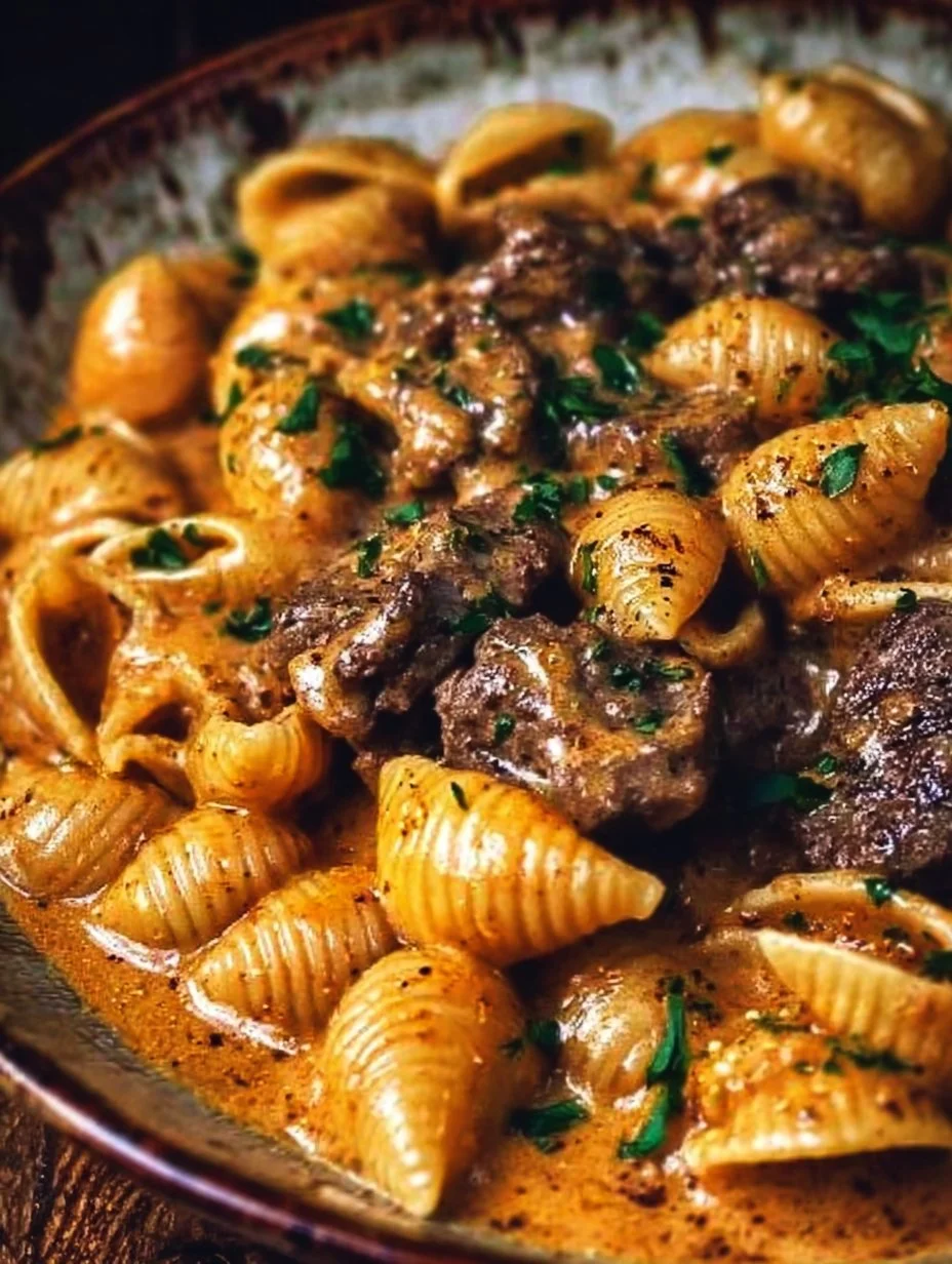 Creamy Paprika Steak Shells