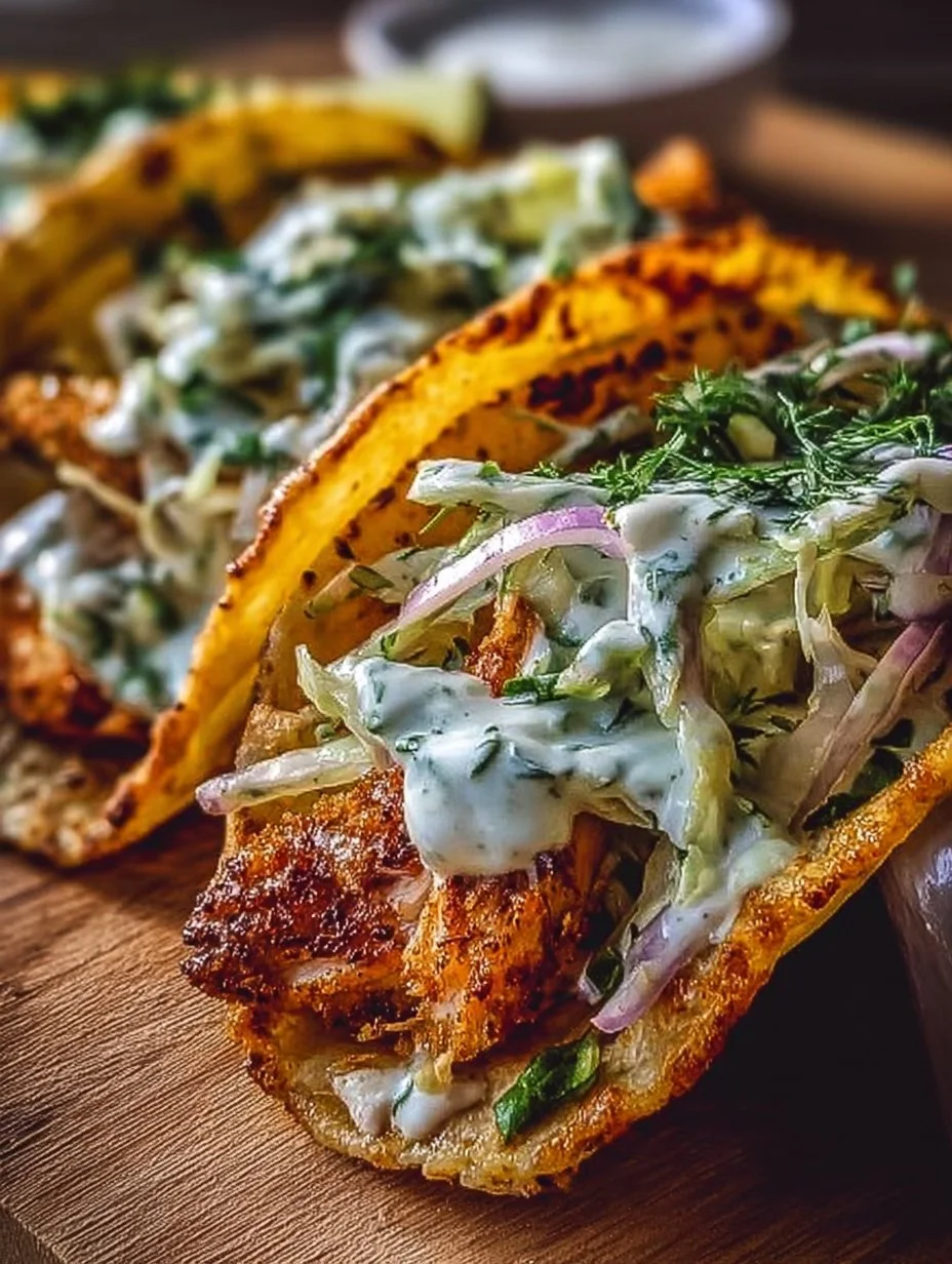 Dill Pickle Ranch Smash Chicken Tacos with Crispy Cheese Delight