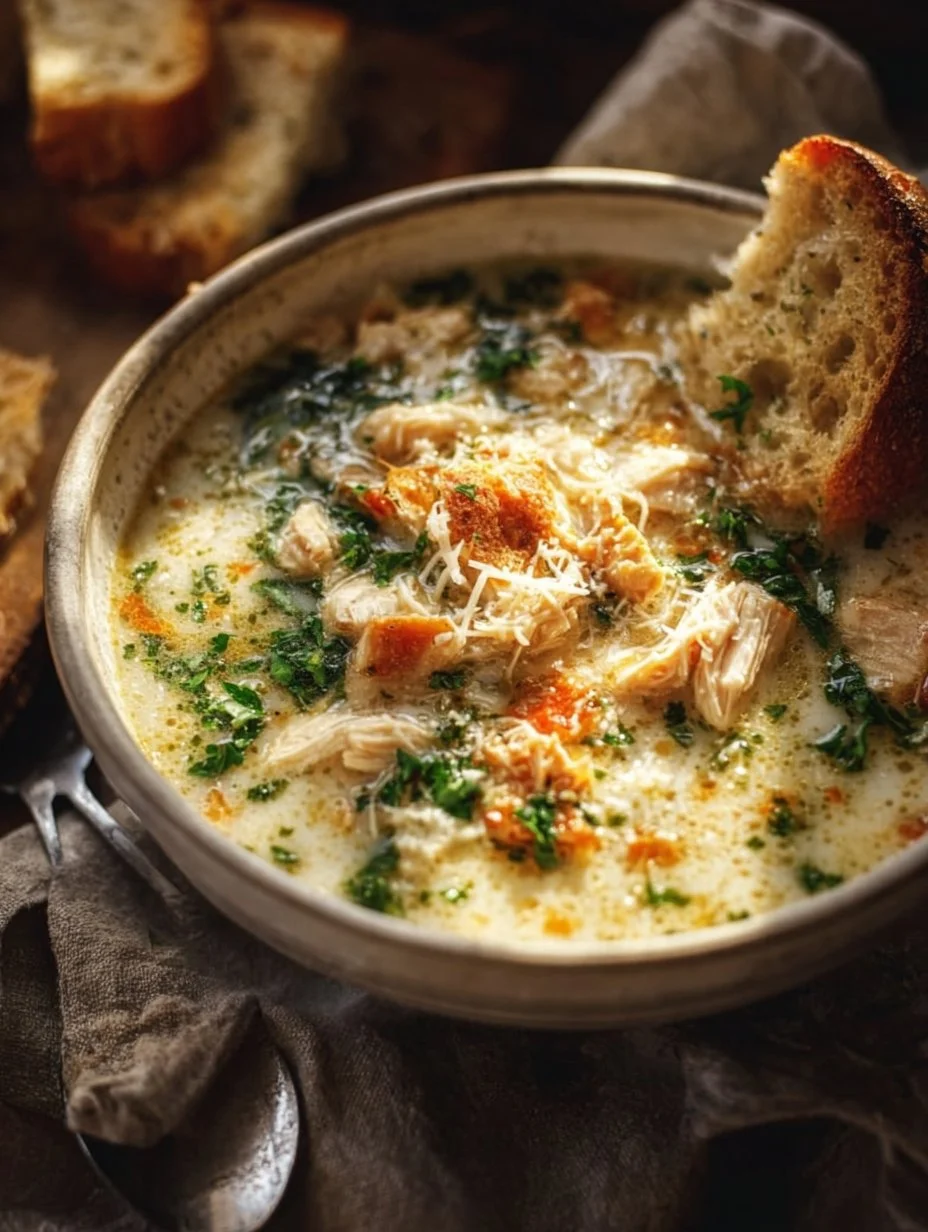 Easy Garlic Parmesan Chicken Soup