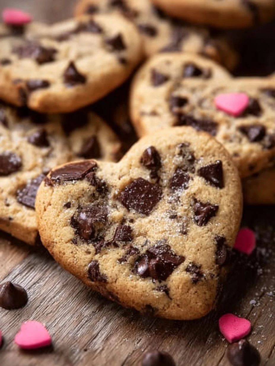 Heart Shaped Chocolate Chip Cookies