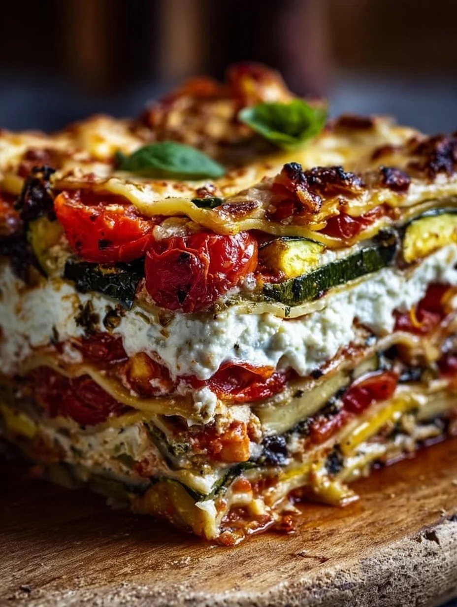 Layered Mediterranean Vegetable Lasagna with Creamy Ricotta