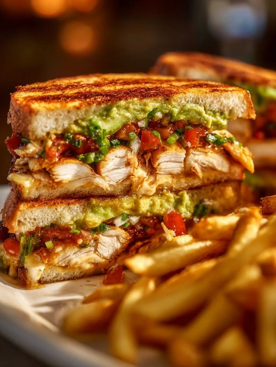Loaded Chicken and Avocado Sandwich with fresh ingredients
