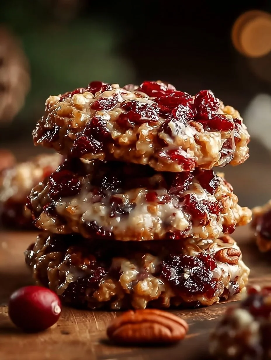 No-Bake Cranberry Pecan Praline Cookies in Just 20 Minutes