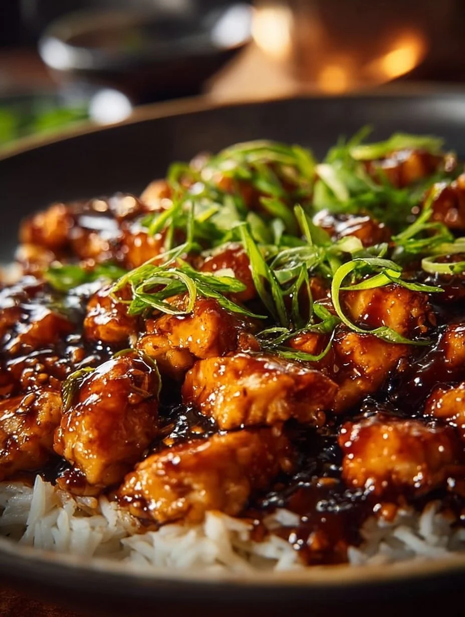 One-Pan Honey BBQ Chicken served with rice