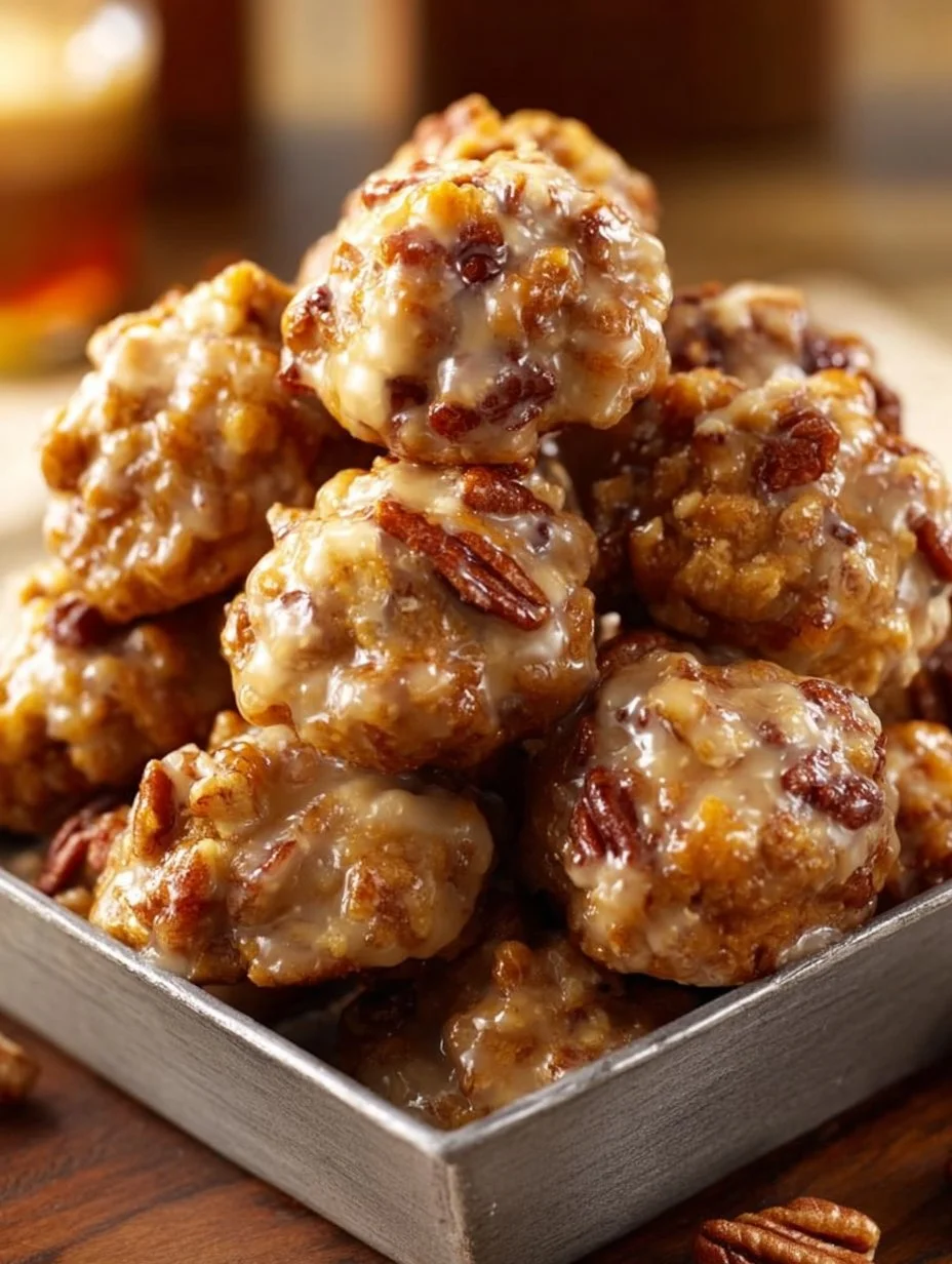 Deliciously glazed Pecan Crunch Bites for a sweet and crunchy snack
