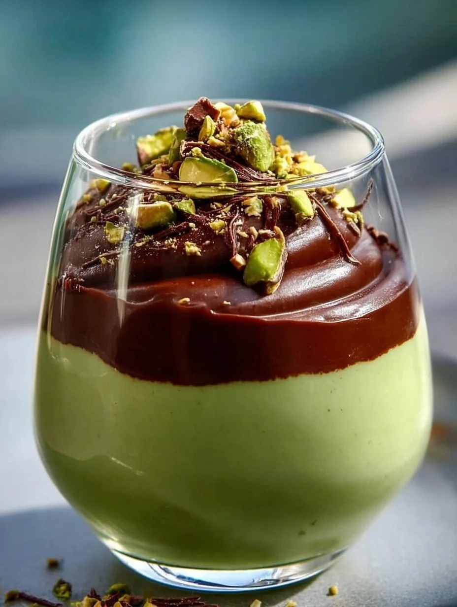 Pistachio Mousse with Chocolate Ganache