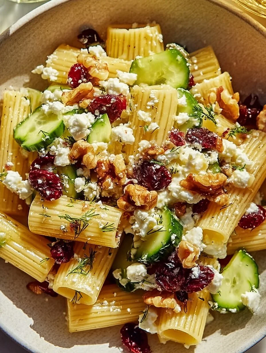 Rigatoni Salad with Feta and Cranberries