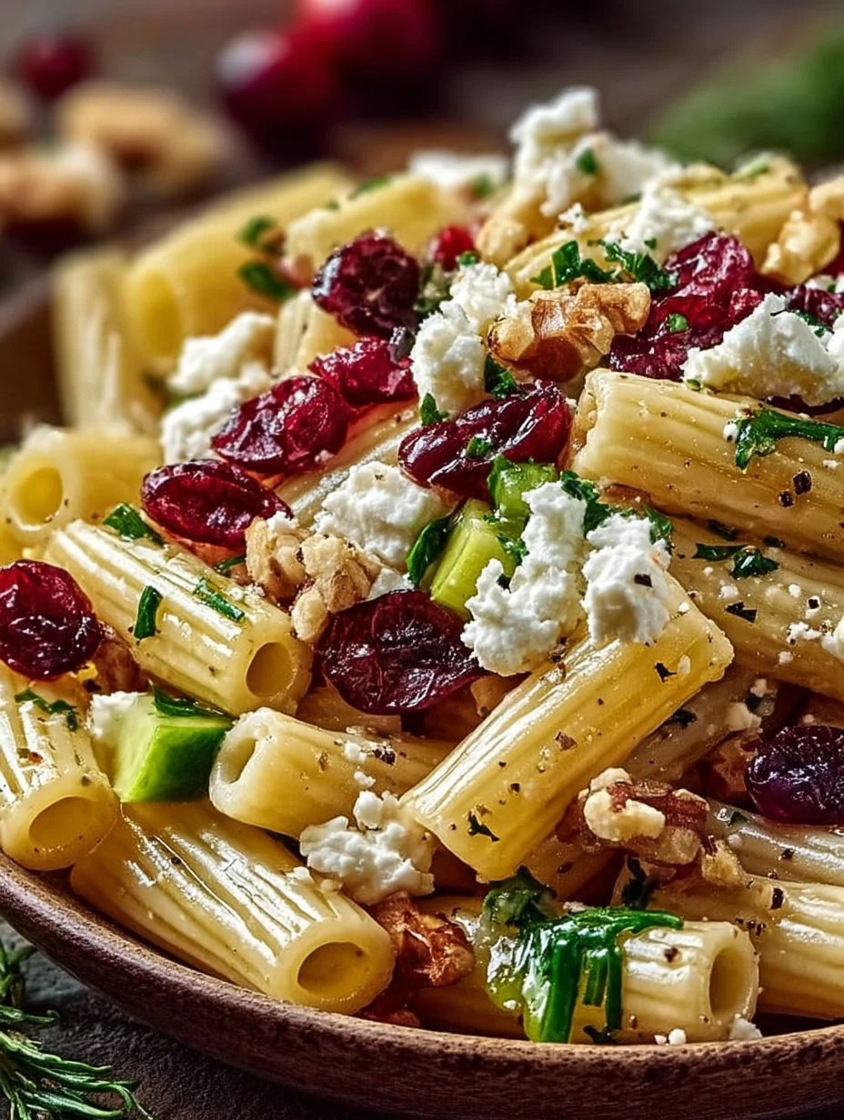 Rigatoni Salad with Feta and Cranberries