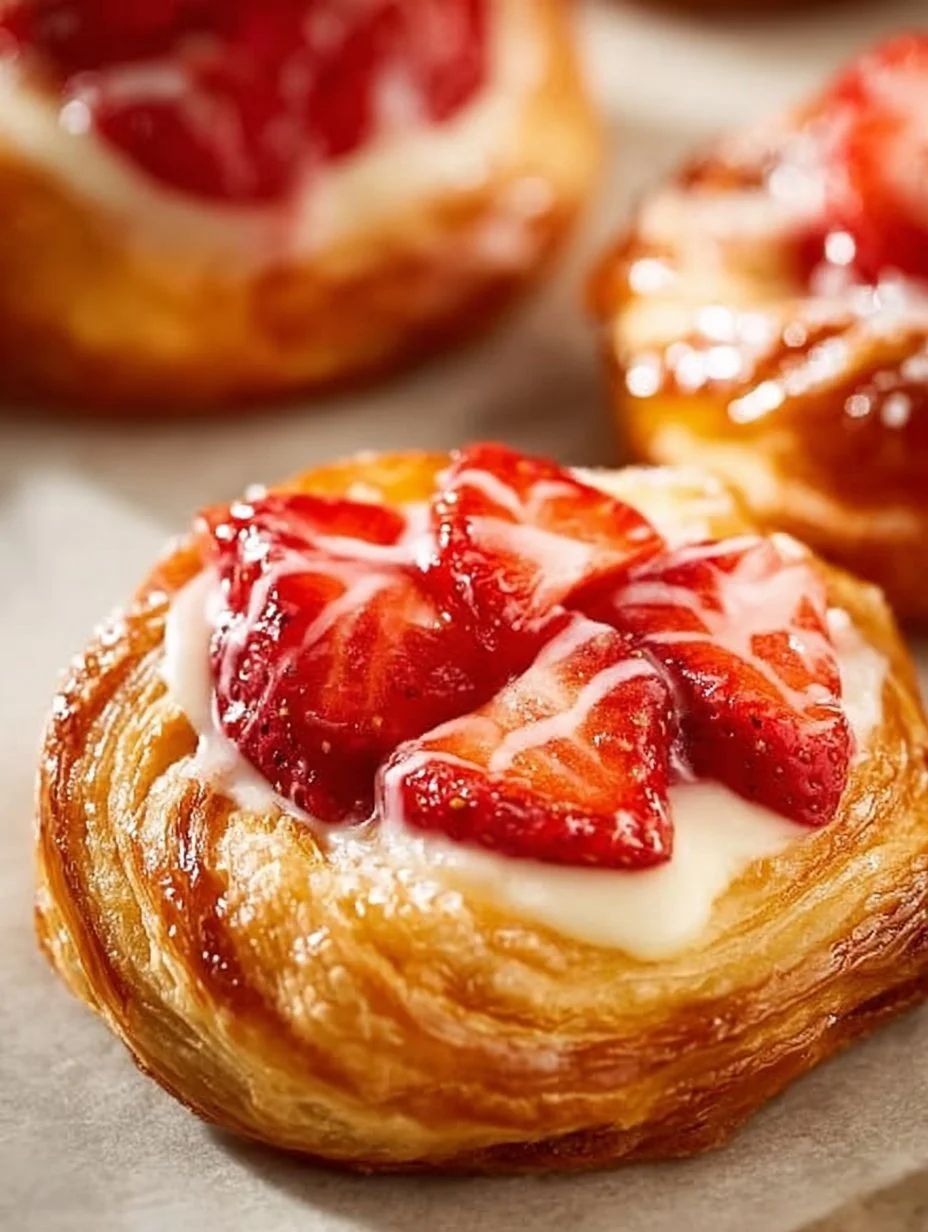 Delicious Strawberry Cream Cheese Danish on a plate