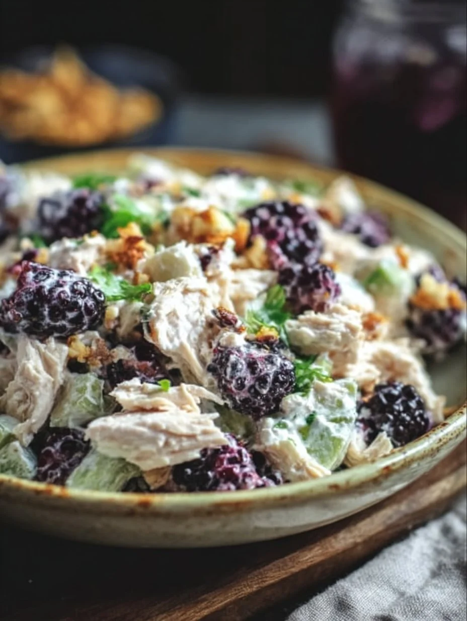 Low Carb Blackberry Cottage Cheese Chicken Salad